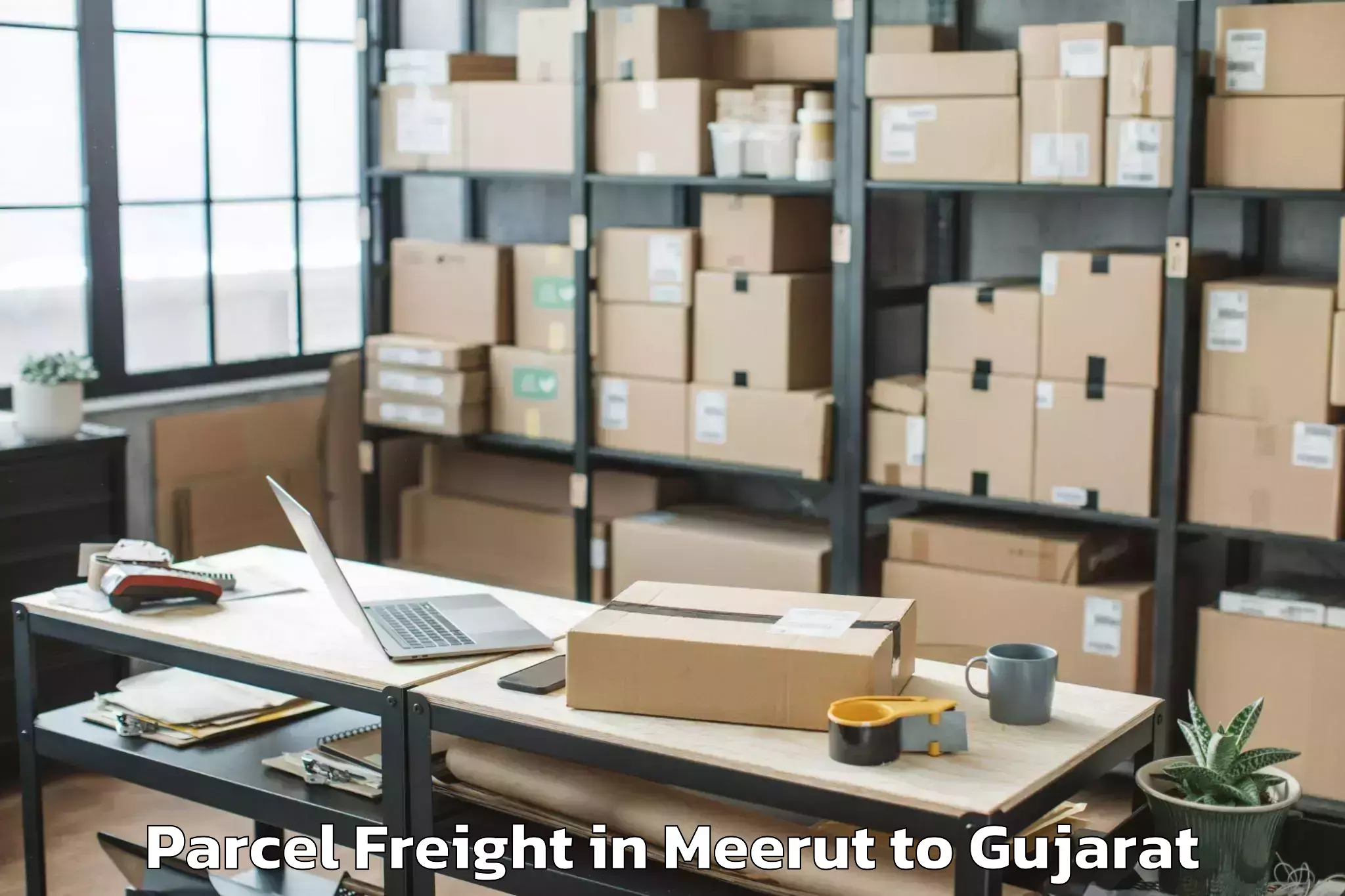 Easy Meerut to Porbandar Parcel Freight Booking